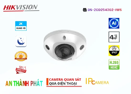 Lắp đặt camera Camera  Hikvision DS-2CD2543G2-IWS Thiết kế Đẹp ✪ 