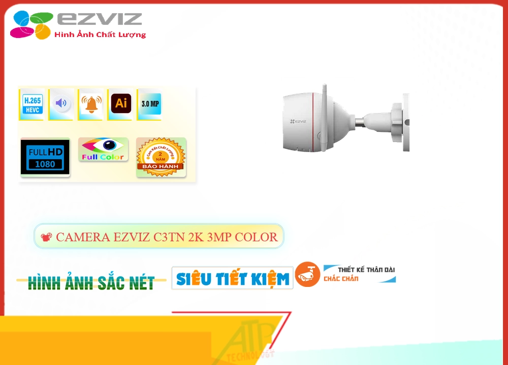 Camera Wifi Ezviz C3TN 2K 3MP Color,thông số C3TN 2K 3MP Color,C3TN 2K 3MP Color,Chất Lượng C3TN 2K 3MP Color,C3TN 2K