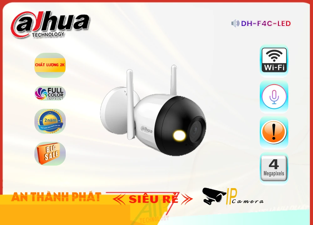 Camera Dahua DH-F4C-LED,DH-F4C-LED Giá Khuyến Mãi, Không Dây IP DH-F4C-LED Giá rẻ,DH-F4C-LED Công Nghệ Mới,Địa Chỉ Bán