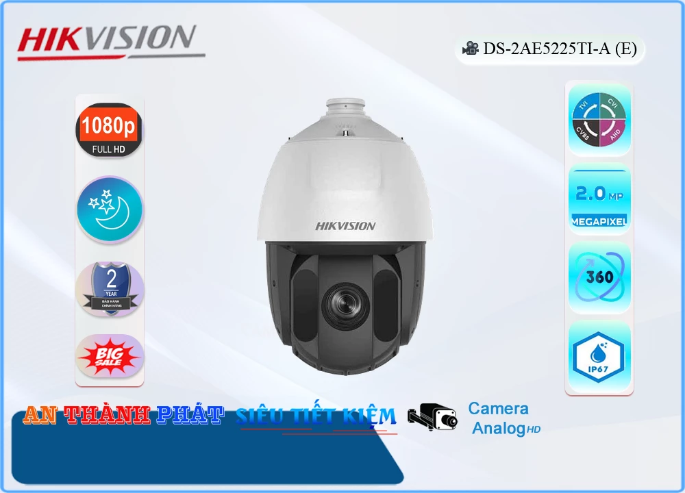 Camera Speed Dome Hikvision DS-2AE5225TI-A(E),DS-2AE5225TI-A(E) Giá Khuyến Mãi,DS-2AE5225TI-A(E) Giá