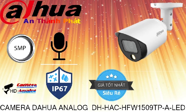 Camera dahua 5.0mp phù  hợp lắp trong nhà xưởng DH-HAC-HFW1509TP-A-LED