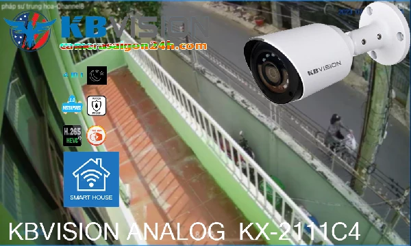 Camera analog Kbvision tầm nhìn xa hồng ngoại 20m, chống bụi IP67 