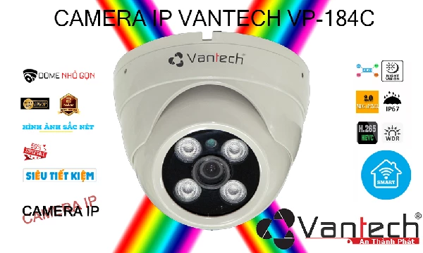 Camera ip dome phù hợp lắp trong nhà VP-184C