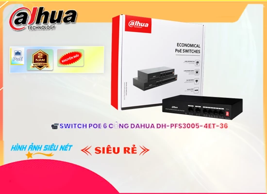 Lắp đặt camera DH-PFS3006-4ET-36 Switch chia mạng