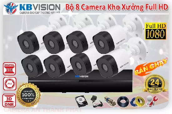 Lắp đặt camera Bộ 8 Camera Quan Sat Cho Kho Xưởng Full HD