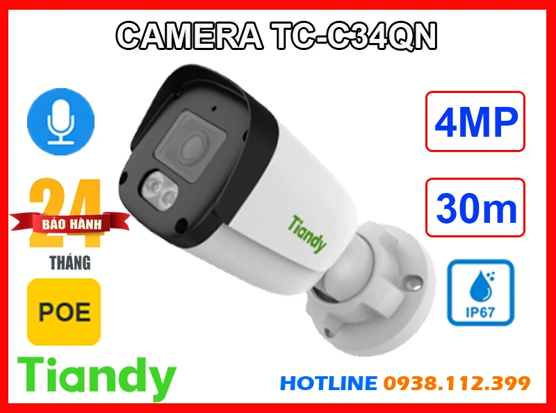 Lắp đặt camera Camera TIANDY TC-C34QN (4MP)