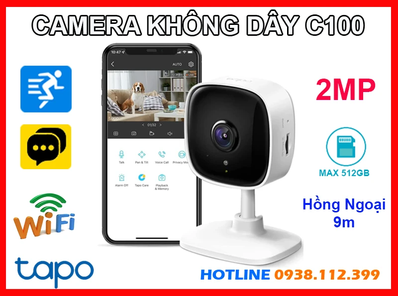 Lắp đặt camera Camera Không Dây Trong Nhà Tapo C100