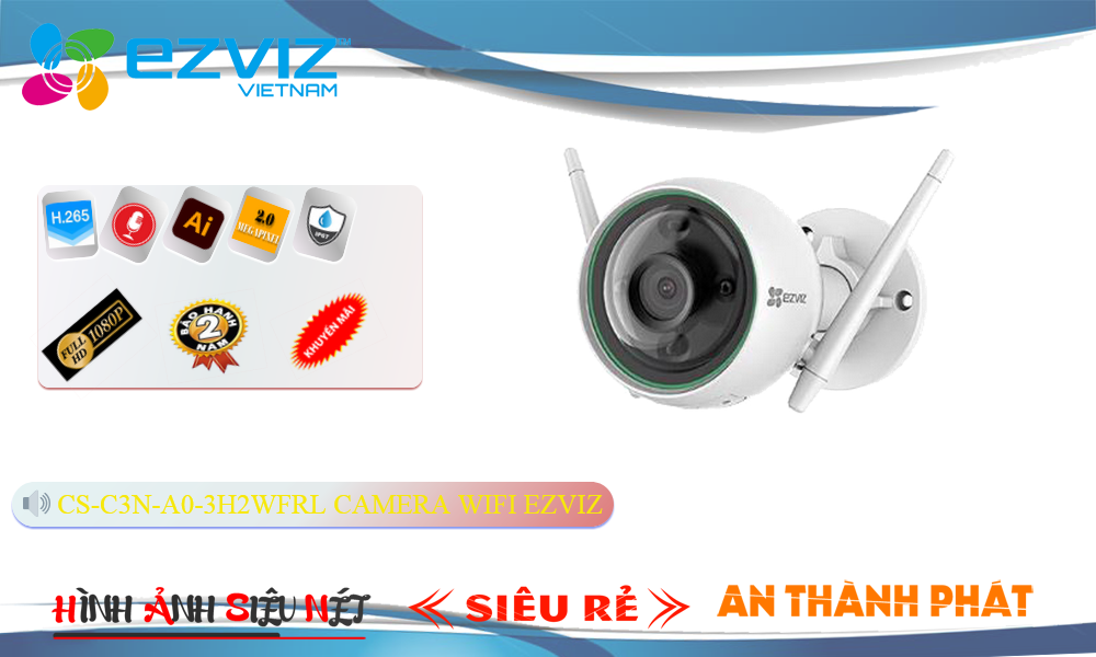 CS-C3N-A0-3H2WFRL sắc nét Wifi Ezviz ➠