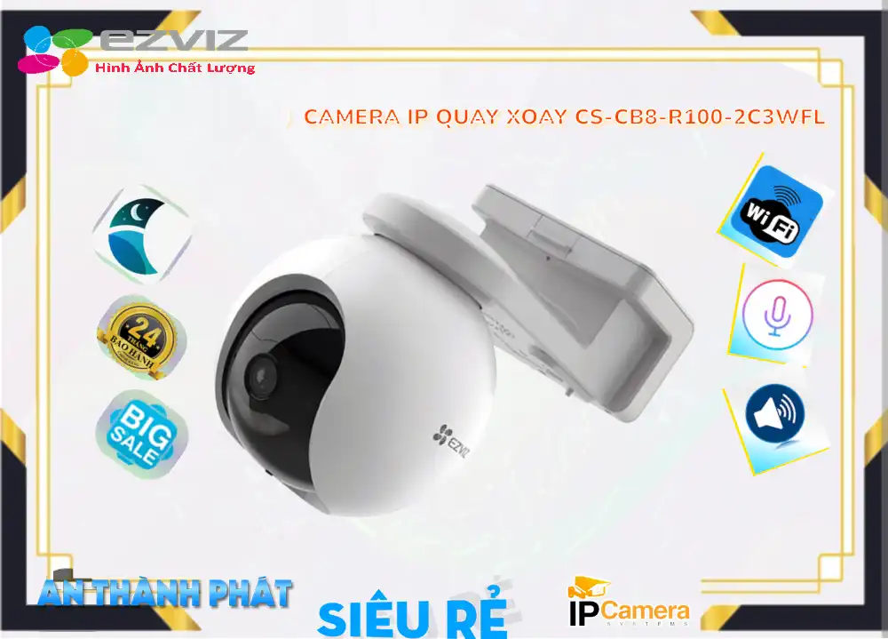 ➠  CS-CB8-R100-2C3WFL sắc nét Wifi Ezviz
