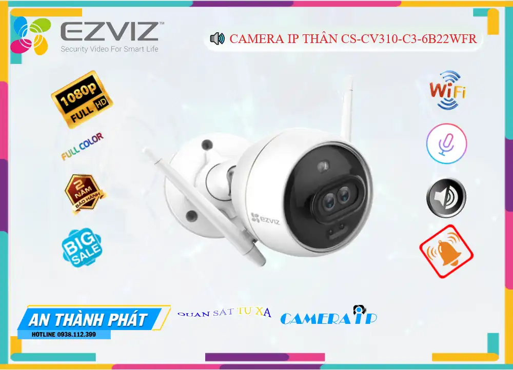CS-CV310-C3-6B22WFR Camera Thiết kế Đẹp  Wifi Ezviz