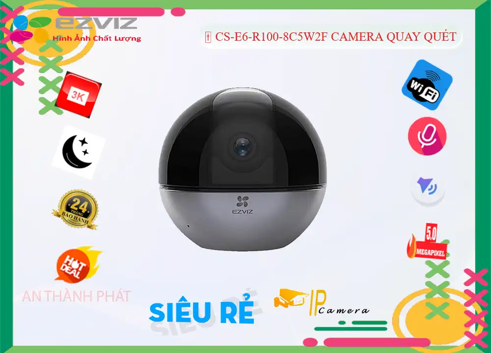Camera Ezviz CS-E6-R100-8C5W2F,Giá CS-E6-R100-8C5W2F,CS-E6-R100-8C5W2F Giá Khuyến Mãi,bán