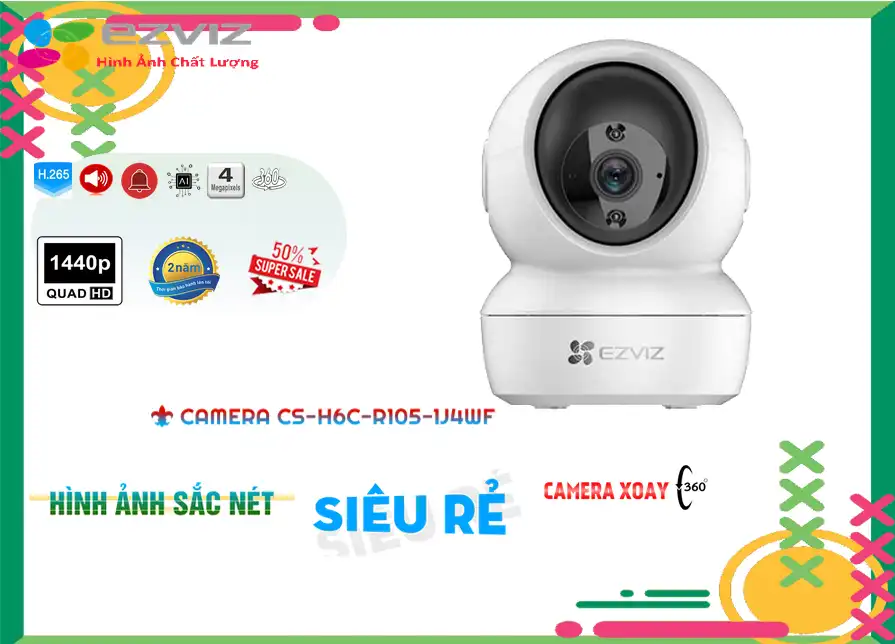 CS-H6c-R105-1J4WF Camera Wifi Ezviz Giá rẻ,CS-H6c-R105-1J4WF Giá Khuyến Mãi,CS-H6c-R105-1J4WF Giá rẻ,CS-H6c-R105-1J4WF