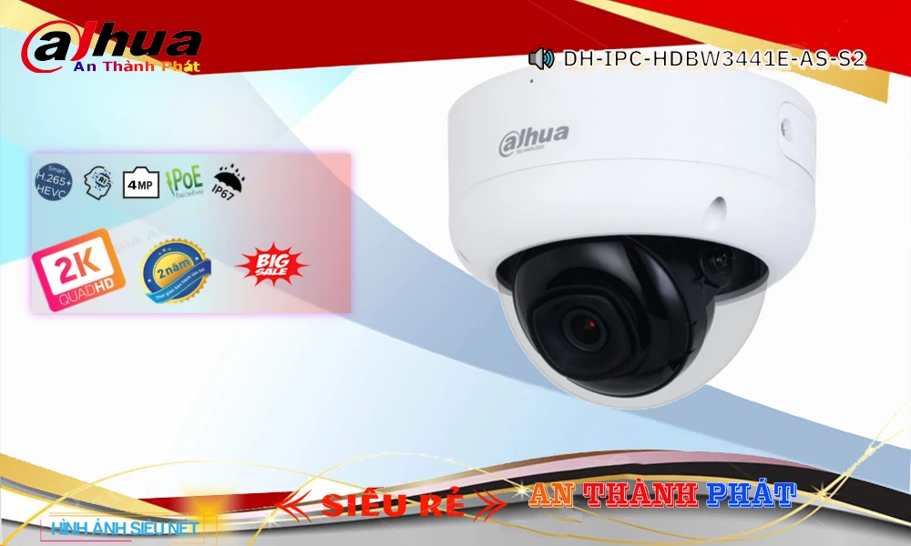 DH-IPC-HDBW3441E-AS-S2 Camera An Ninh Công Nghệ Mới ✓