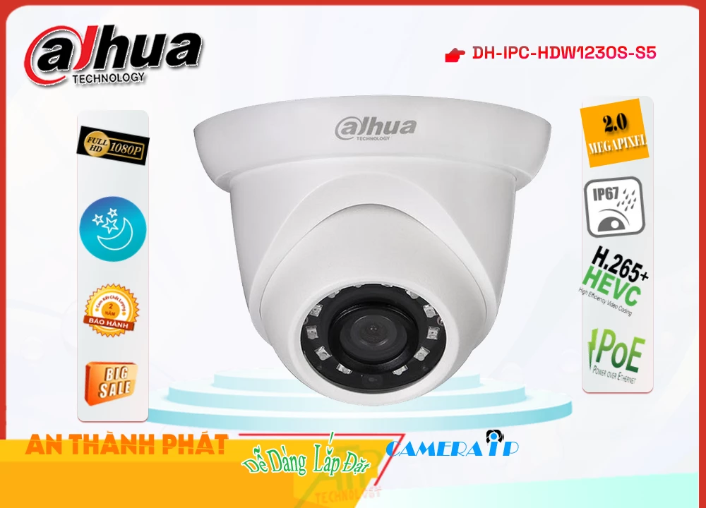 Camera Dahua DH-IPC-HDW1230S-S5,DH-IPC-HDW1230S-S5 Giá rẻ,DH IPC HDW1230S S5,Chất Lượng DH-IPC-HDW1230S-S5,thông số
