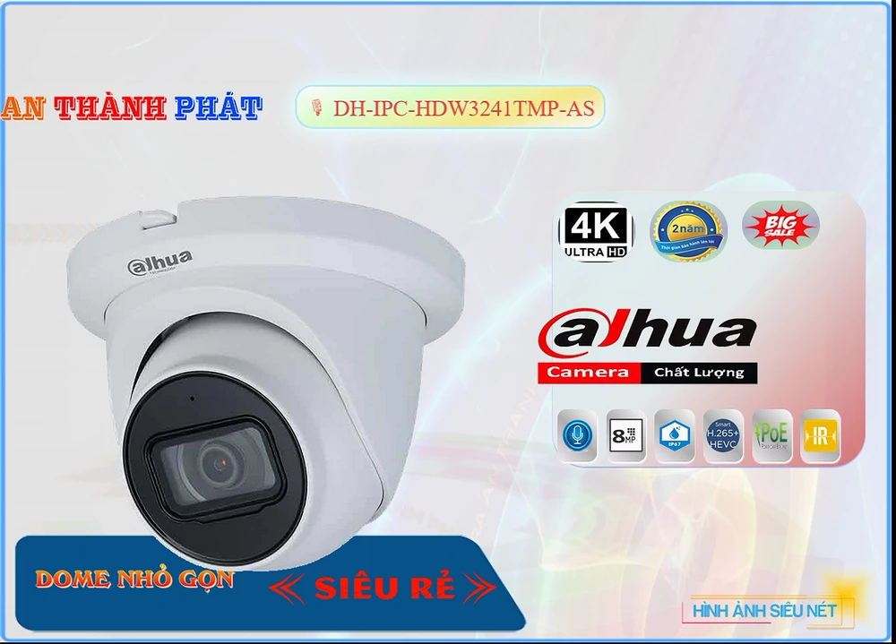 Camera Dahua DH-IPC-HDW3241TMP-AS,DH-IPC-HDW3241TMP-AS Giá Khuyến Mãi,DH-IPC-HDW3241TMP-AS Giá rẻ,DH-IPC-HDW3241TMP-AS