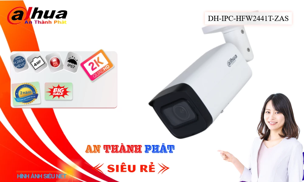 Camera  Dahua Giá rẻ DH-IPC-HFW2441T-ZAS