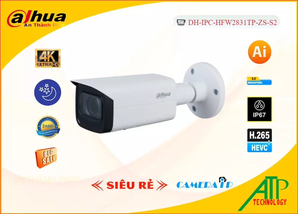 Camera dahua DH-IPC-HFW2831TP-ZS-S2,DH-IPC-HFW2831TP-ZS-S2 Giá rẻ,DH-IPC-HFW2831TP-ZS-S2 Giá Thấp Nhất,Chất Lượng