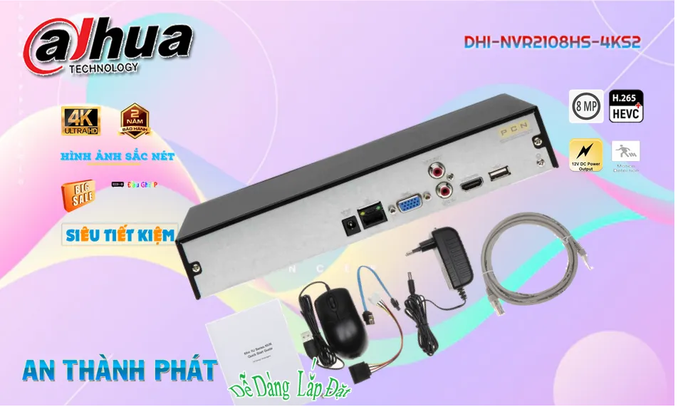 DHI-NVR2108HS-4KS2Đầu ghi Camera  Dahua Sắc Nét