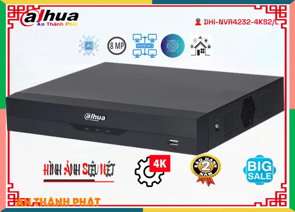 DHI-NVR4232-4KS2/L sắc nét Dahua DHI-NVR4232-4KS2/L sắc nét Dahua
