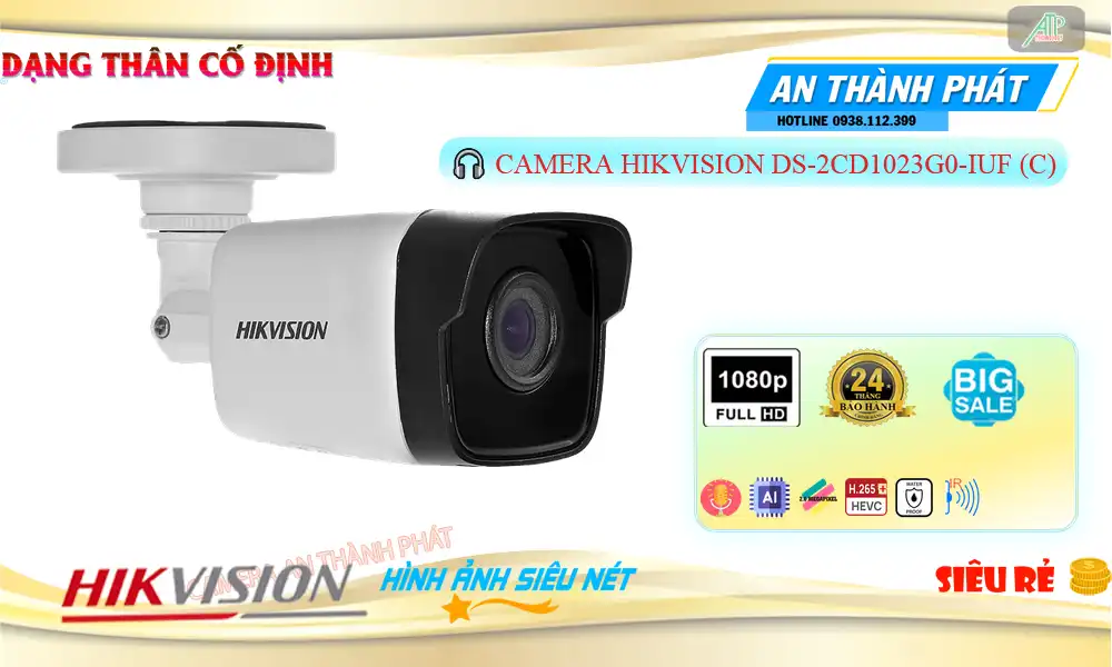 Camera Hikvision DS-2CD1023G0-IUF (C)