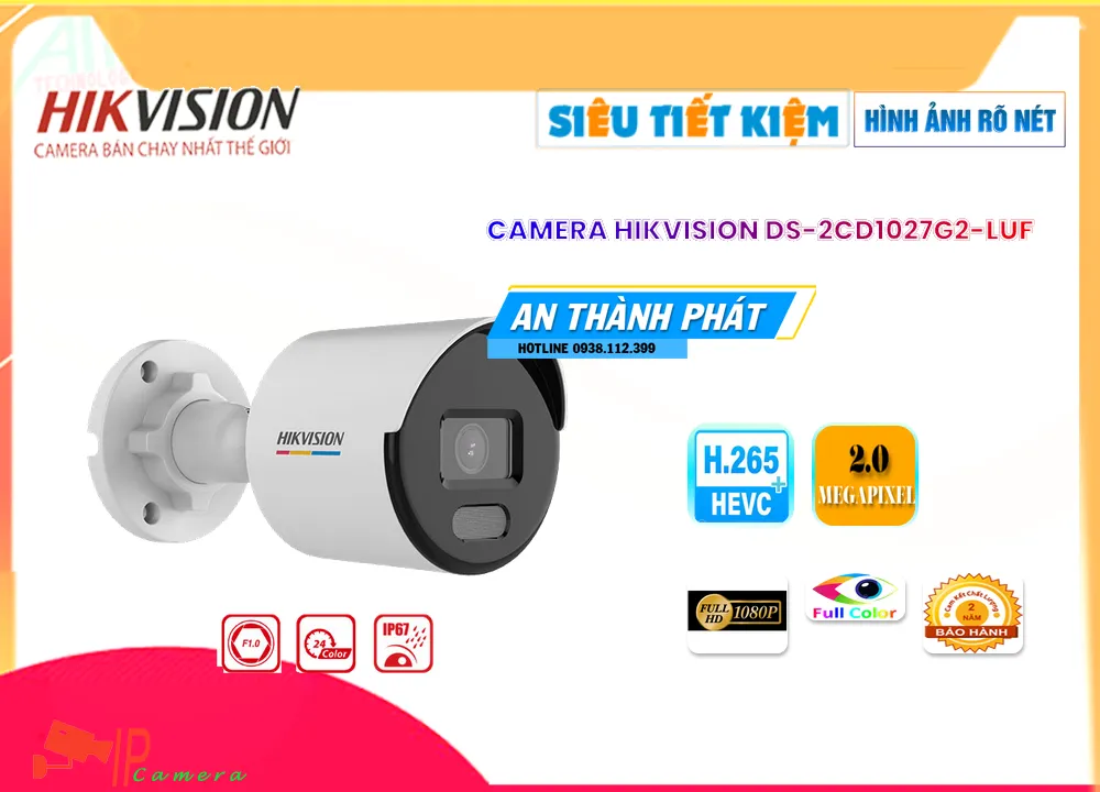DS-2CD1027G2-LUF Camera  Hikvision Giá rẻ