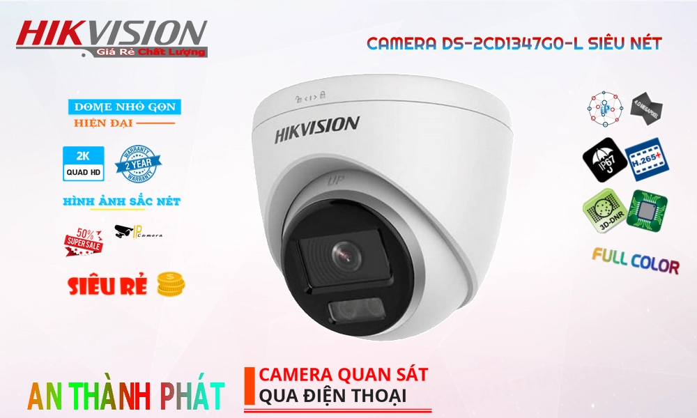 Camera IP Hikvision DS-2CD1347G0-L Mẫu Đẹp ✲