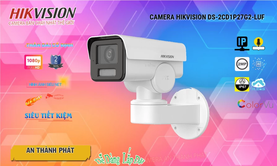 Camera Hikvision DS-2CD1P27G2-LUF Mẫu Đẹp