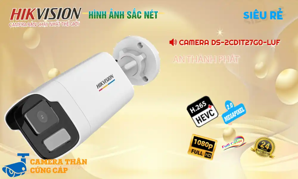 DS-2CD1T27G0-LUF sắc nét Hikvision