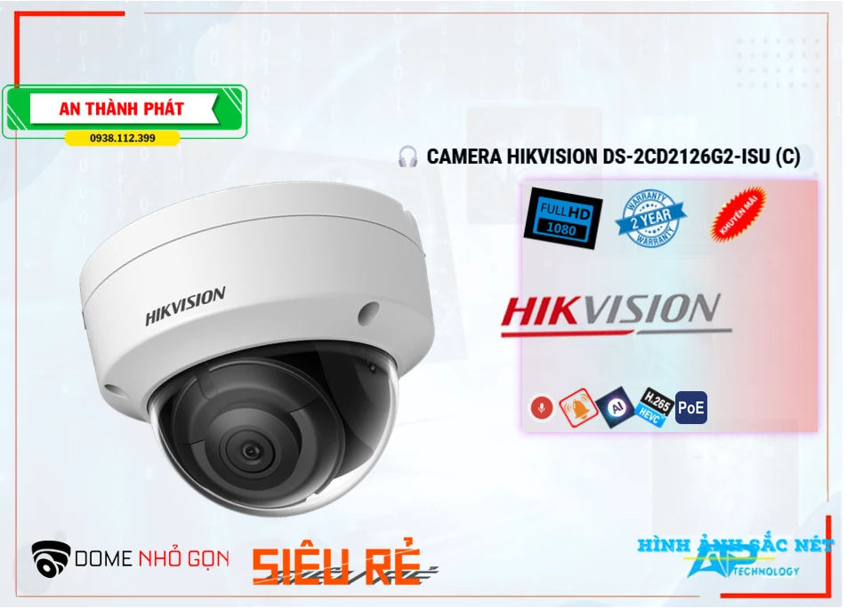 Camera Hikvision DS-2CD2126G2-ISU(C),DS-2CD2126G2-ISU(C) Giá rẻ,DS 2CD2126G2 ISU(C),Chất Lượng