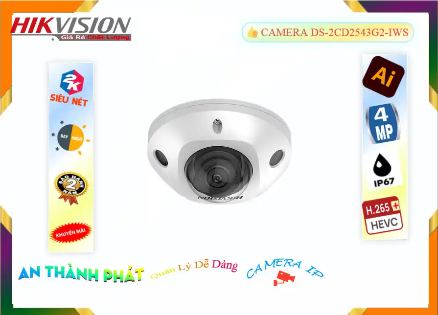 DS-2CD2543G2-IWS sắc nét Hikvision ➠