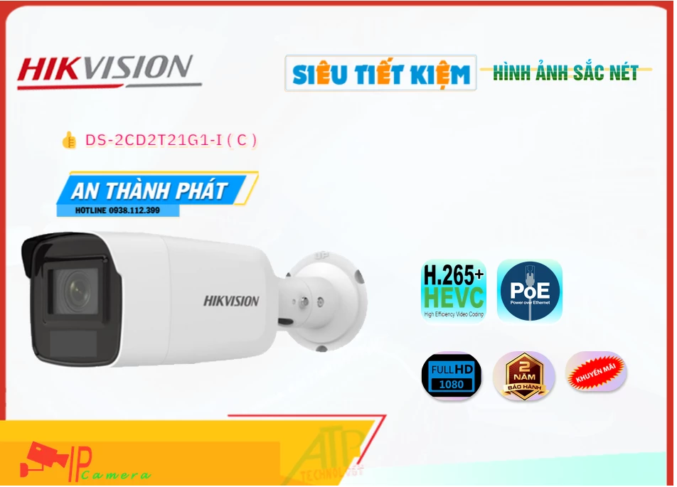 Camera Hikvision DS-2CD2T21G1-I(C),Giá DS-2CD2T21G1-I(C),DS-2CD2T21G1-I(C) Giá Khuyến Mãi,bán