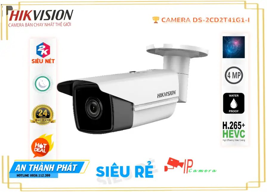 ➠  DS-2CD2T41G1-I sắc nét Hikvision