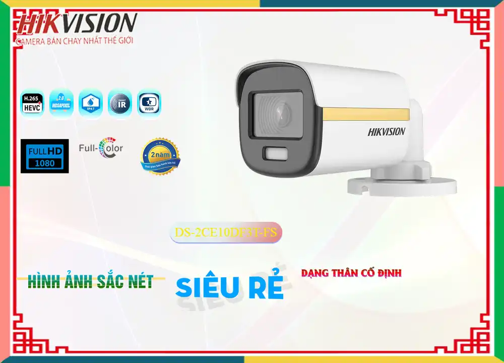 DS-2CE10DF3T-FS sắc nét Hikvision
