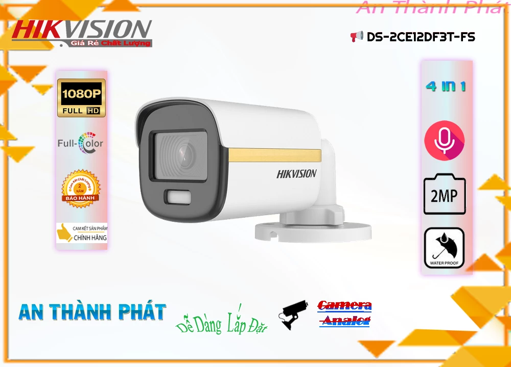 DS 2CE12DF3T FS,Camera Full Color Hikvision DS-2CE12DF3T-FS,DS-2CE12DF3T-FS Giá rẻ,DS-2CE12DF3T-FS Công Nghệ