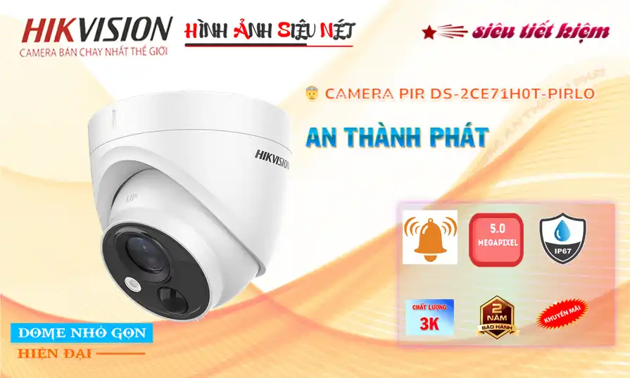 ➠  DS-2CE71H0T-PIRLO sắc nét Hikvision