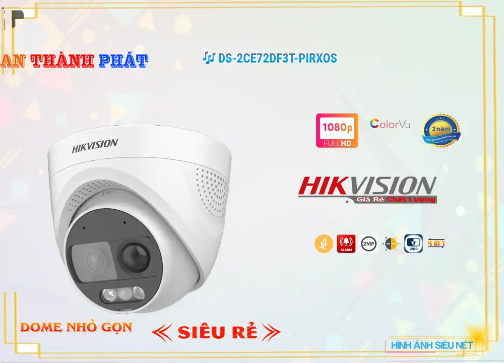 DS-2CE72DF3T-PIRXOS Camera Hikvision Full Color,DS-2CE72DF3T-PIRXOS Giá rẻ,DS-2CE72DF3T-PIRXOS Giá Thấp Nhất,Chất Lượng