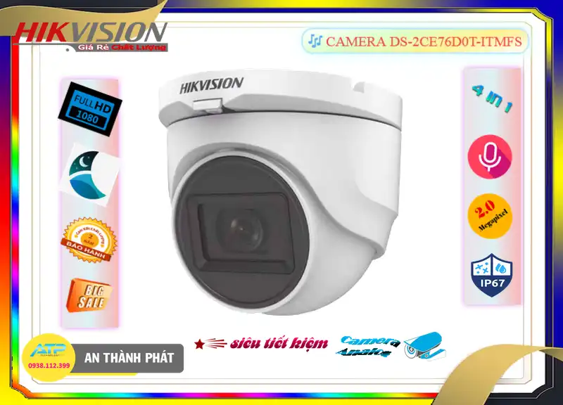 DS-2CE76D0T-ITMFS sắc nét Hikvision