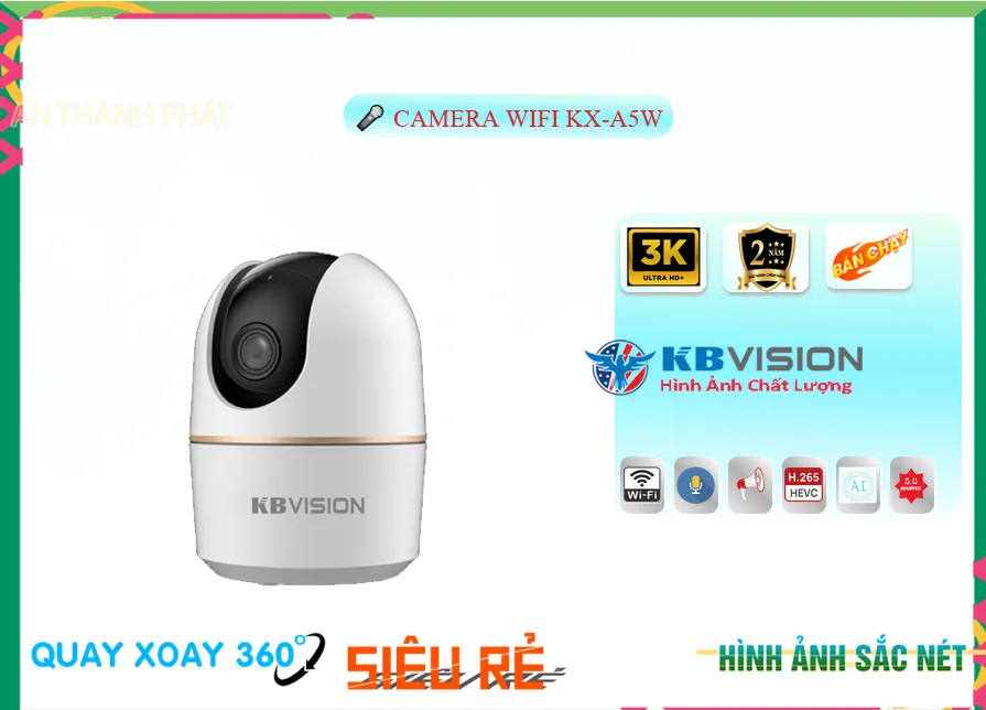 Camera Giá Rẻ KBvision KX-A5W Không Dây Chức Năng Cao Cấp Camera Giá Rẻ KBvision KX-A5W Không Dây Chức Năng Cao Cấp