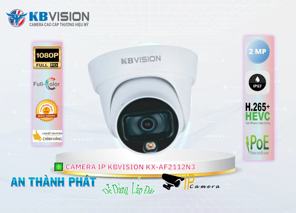 Camera IP Full Color Kbvision KX-AF2112N3,KX-AF2112N3 Giá Khuyến Mãi,KX-AF2112N3 Giá rẻ,KX-AF2112N3 Công Nghệ Mới,Địa