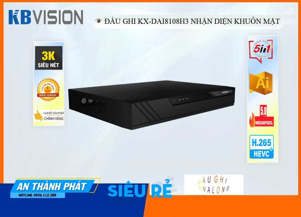 Đầu Ghi KBvision KX-DAi8108H3,thông số KX-DAi8108H3,KX-DAi8108H3 Giá rẻ,KX DAi8108H3,Chất Lượng KX-DAi8108H3,Giá