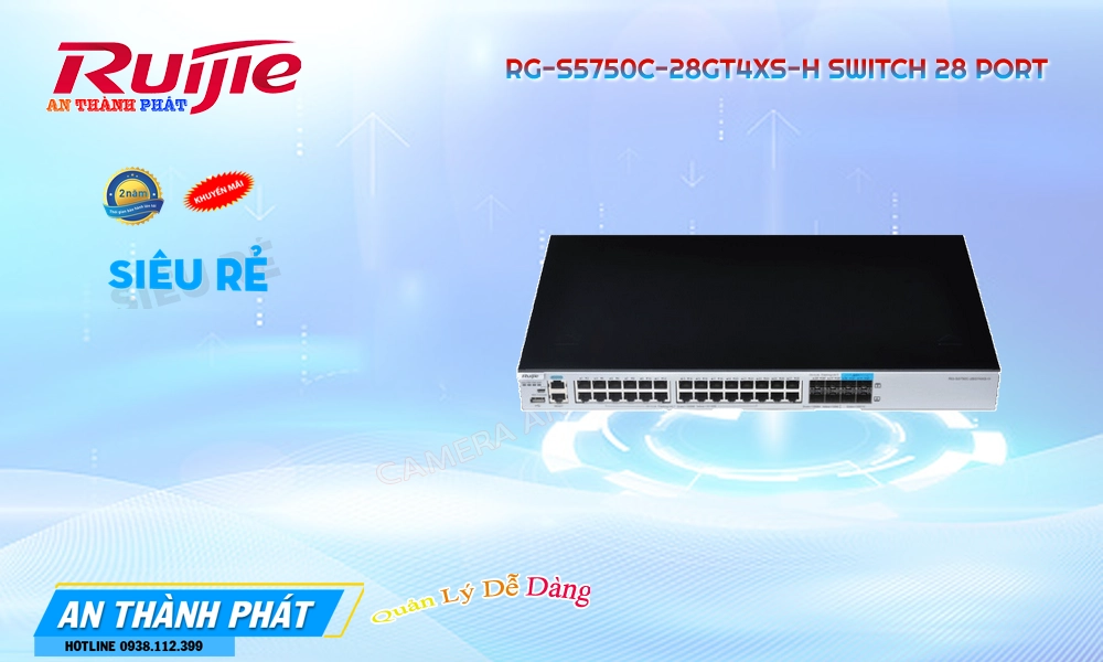 Hãng Ruijie Bộ chia mạng RG-S5750C-28GT4XS-H Hãng Ruijie Bộ chia mạng RG-S5750C-28GT4XS-H