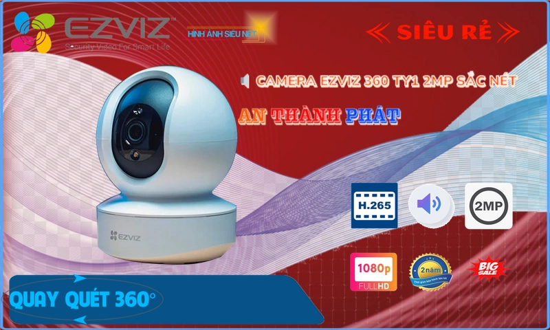 Camera IP Không Dây TY1 2MP Wifi Ezviz giá rẻ chất lượng cao Camera IP Không Dây TY1 2MP Wifi Ezviz giá rẻ chất lượng cao