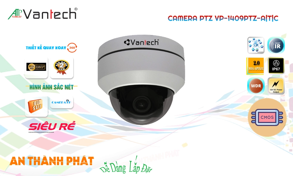 Camera Công Nghệ HD VP-1409PTZ-A|T|C Giá rẻ Camera Công Nghệ HD VP-1409PTZ-A|T|C Giá rẻ