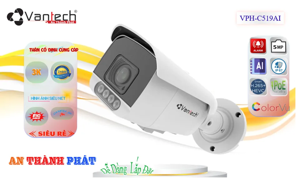 ✮  VPH-C519AI Camera  VanTech Mẫu Đẹp