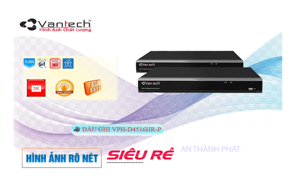Đầu Ghi VanTech Thiết kế Đẹp VPH-D4516HR-P