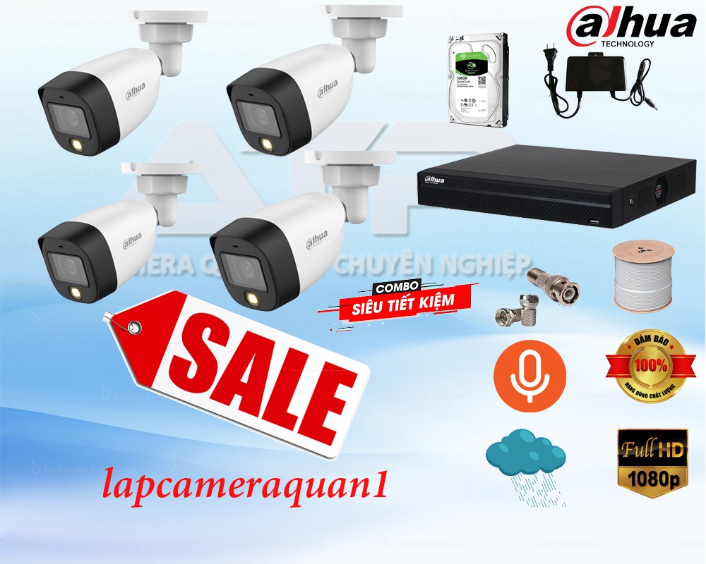 Bộ 4 camera nhà xưởng thương hiệu dahua