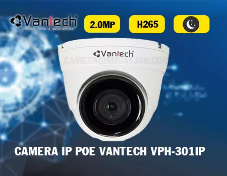 thông số kỹ thuật camera IP poe vantech VPH-301IP