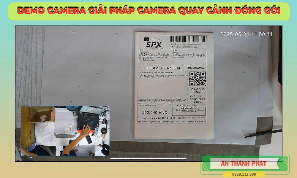 demo camera quan sát quay cảnh đóng hàng thực tế 
