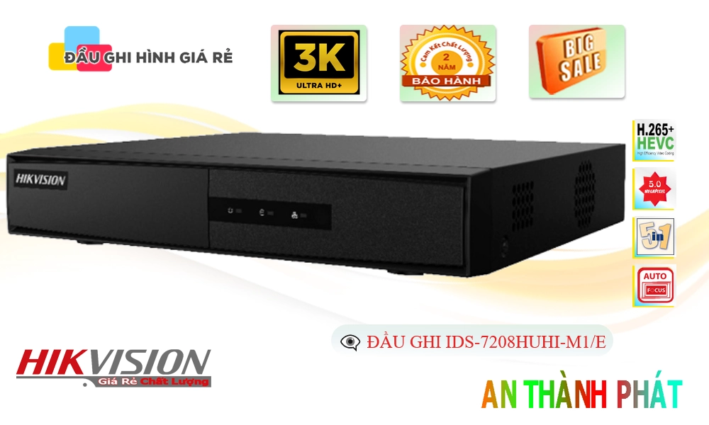 Đầu Ghi Camera Hikvision iDS-7208HUHI-M1/E Tiết Kiệm